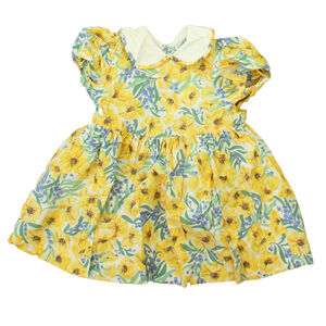 Printemps Girls Yellow Floral Dress size: 6 Months